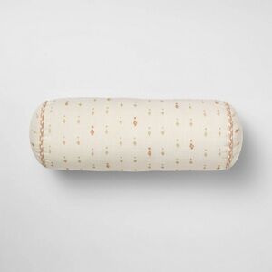 Threshold Bolster Geo Pattern Cream and Peach Pillow